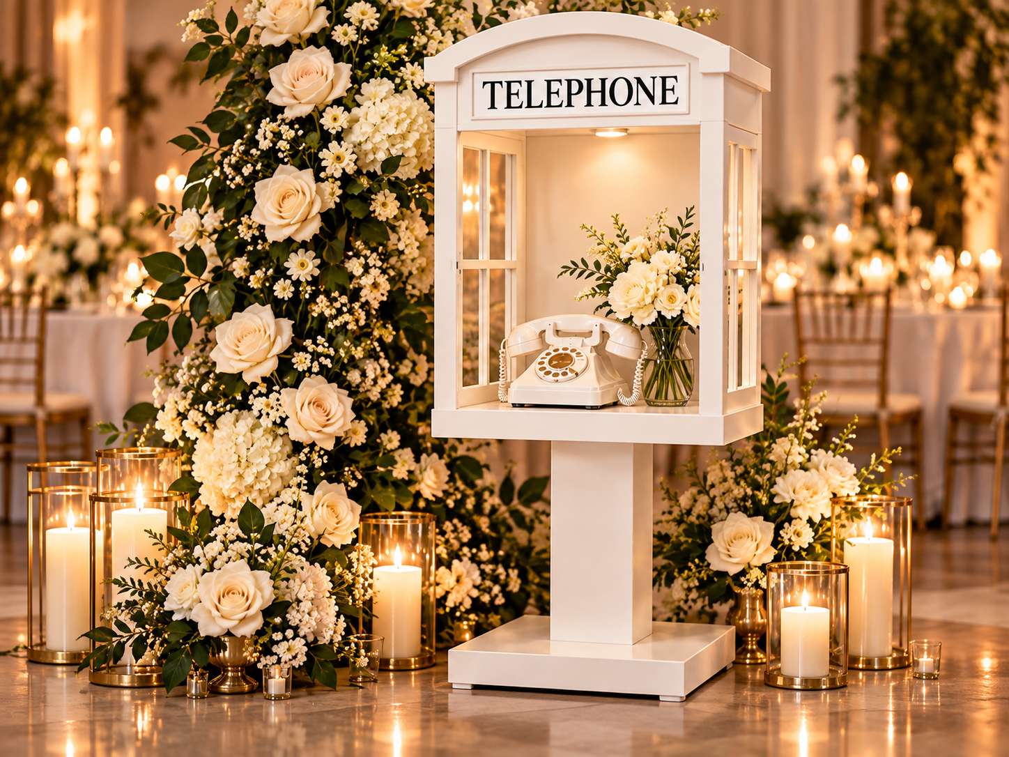 Deluxe audio guestbook telephone booth setup