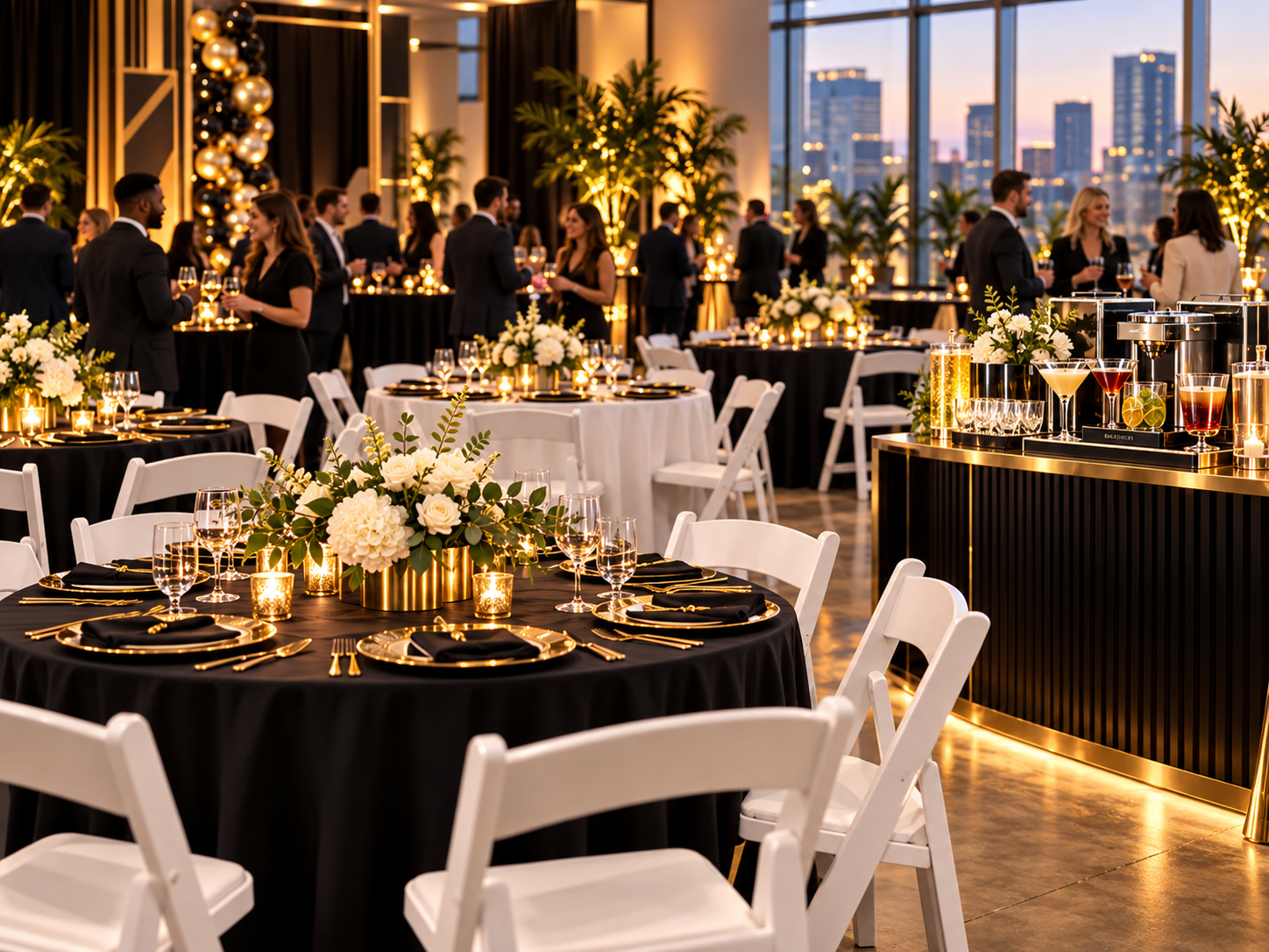 Corporate event and networking package setup