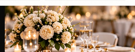 Elegant floral event table setup