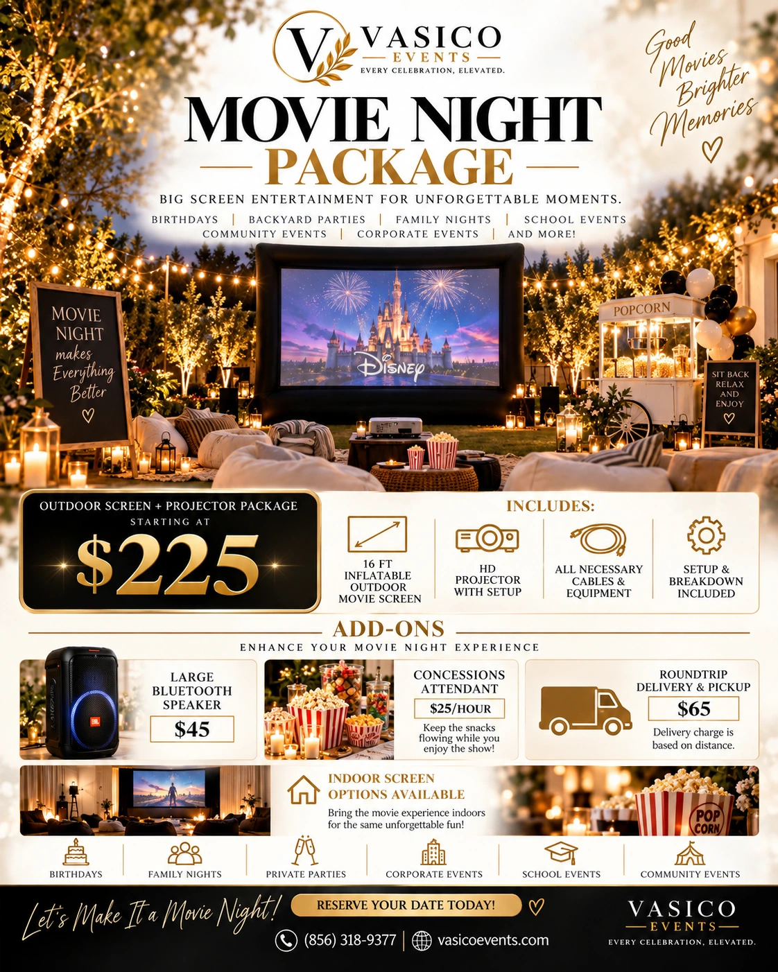 Movie night package flyer