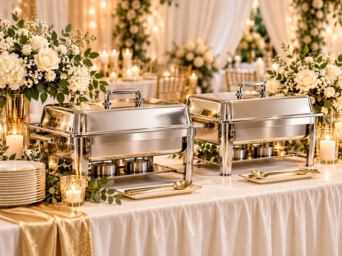 Professional buffet setup for corporate and employee events