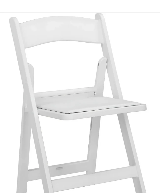 White padded resin chair