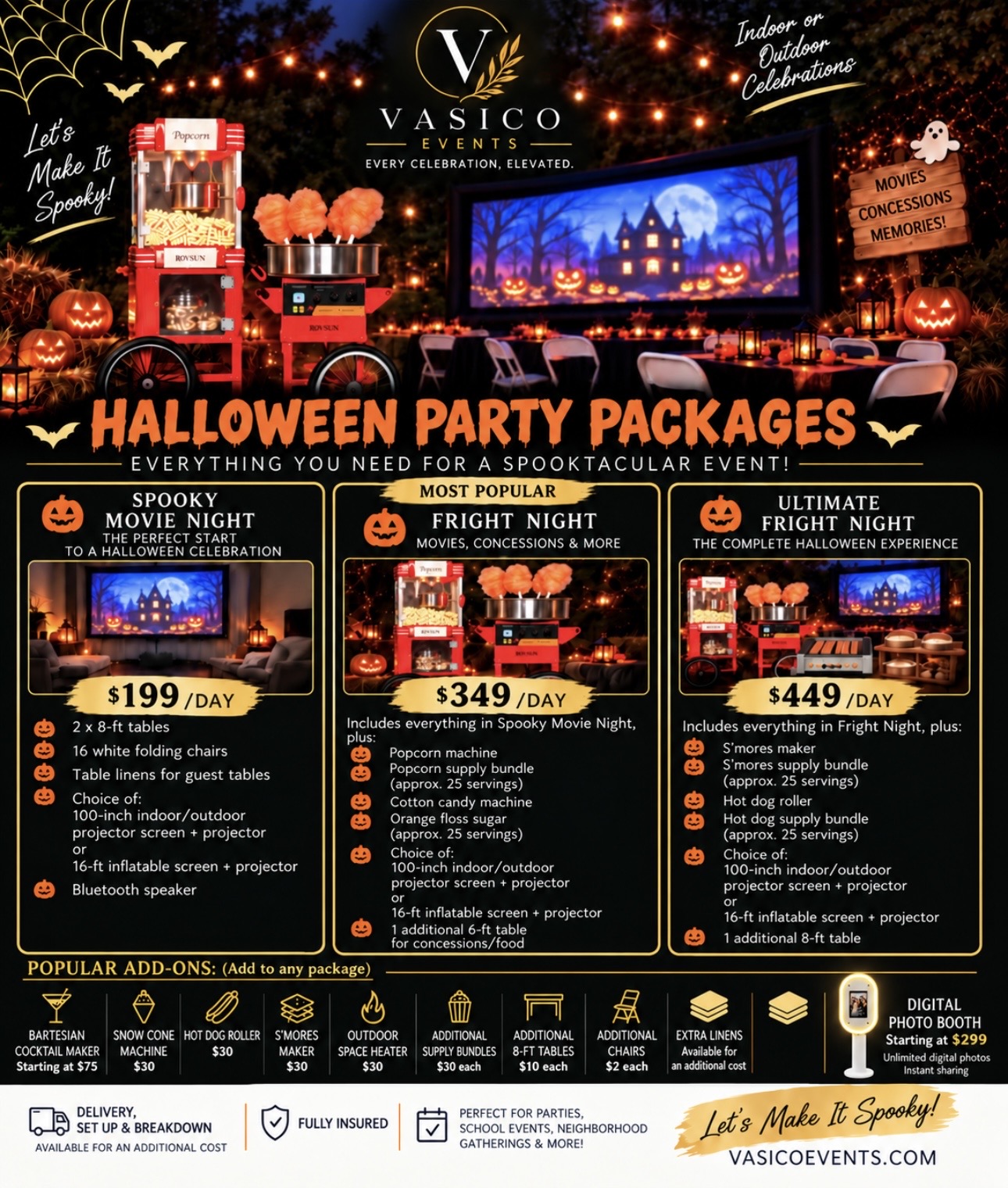 Halloween party packages