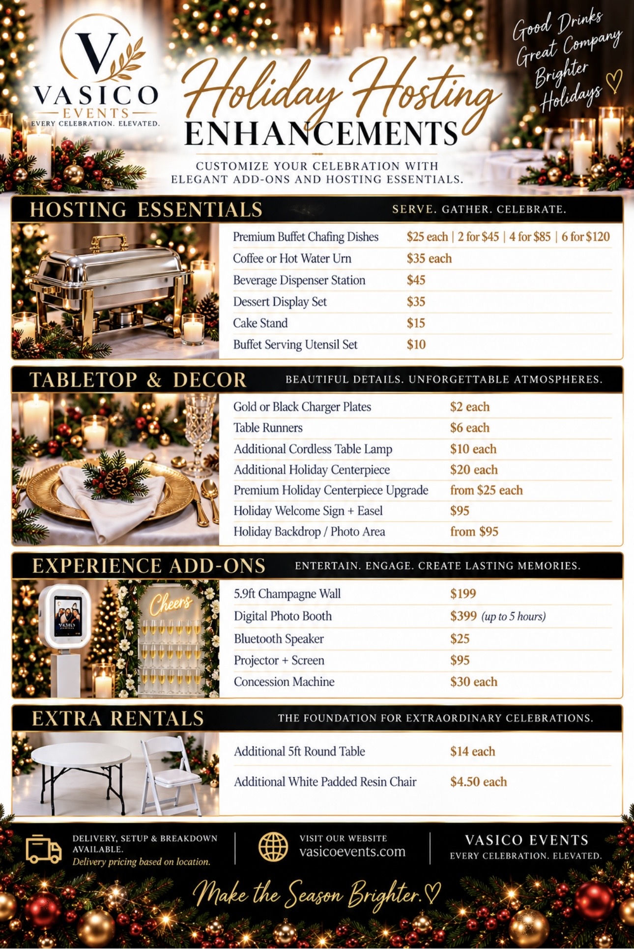 Holiday hosting enhancements