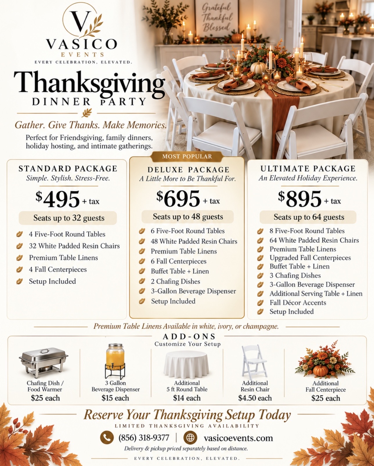 Thanksgiving dinner party packages