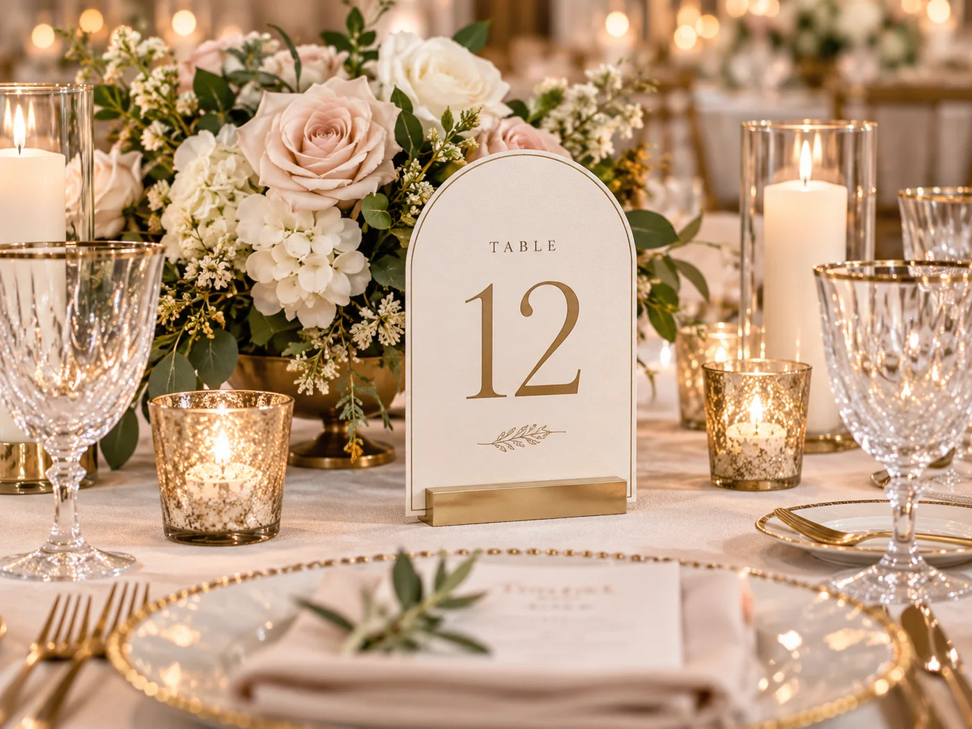 Elegant wedding table number